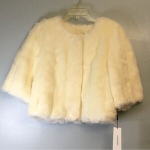 Off white Calvin Klein faux fur jacket size Sm